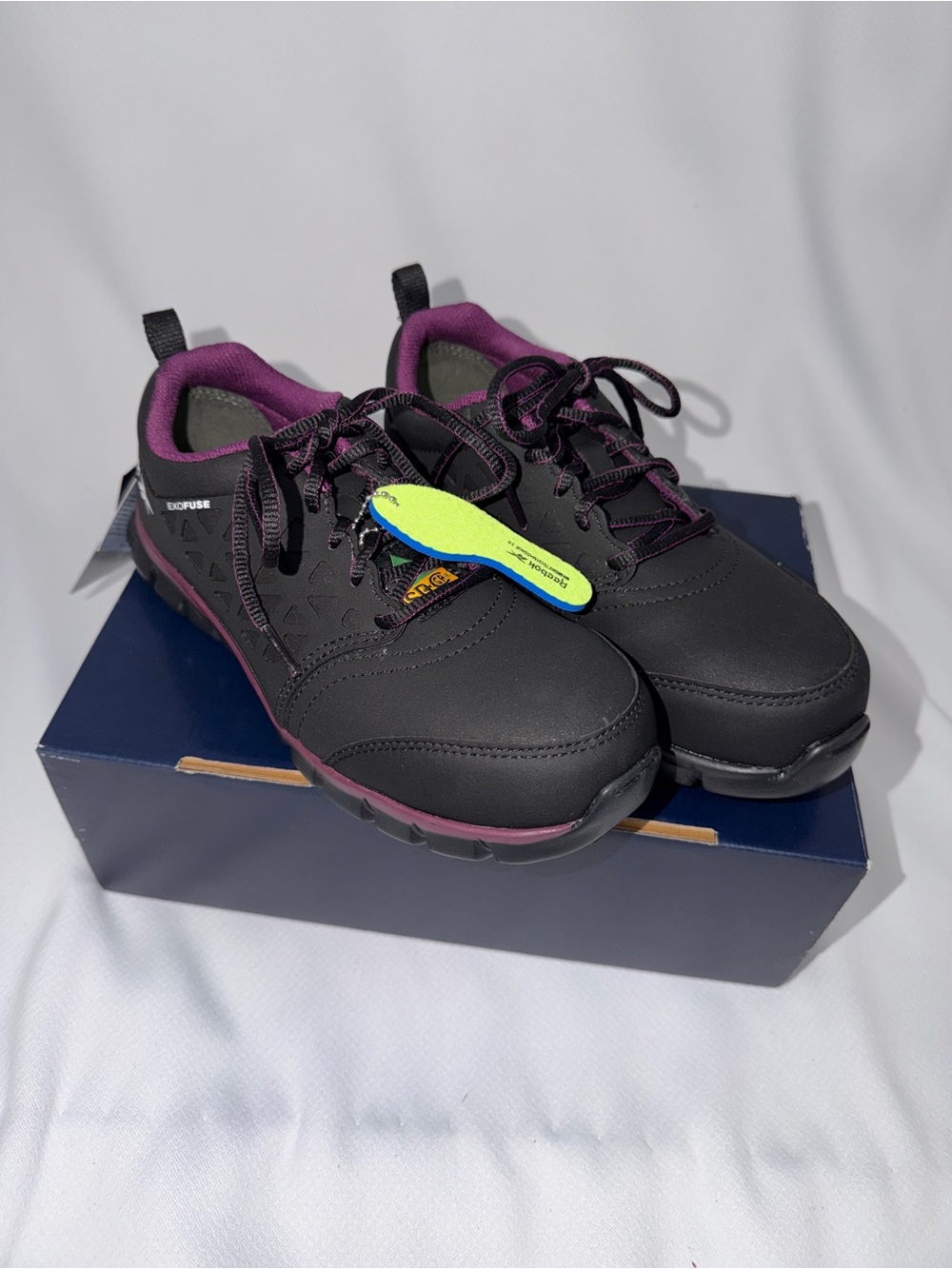 Reebok Women’s Black and Purple Safety Shoes